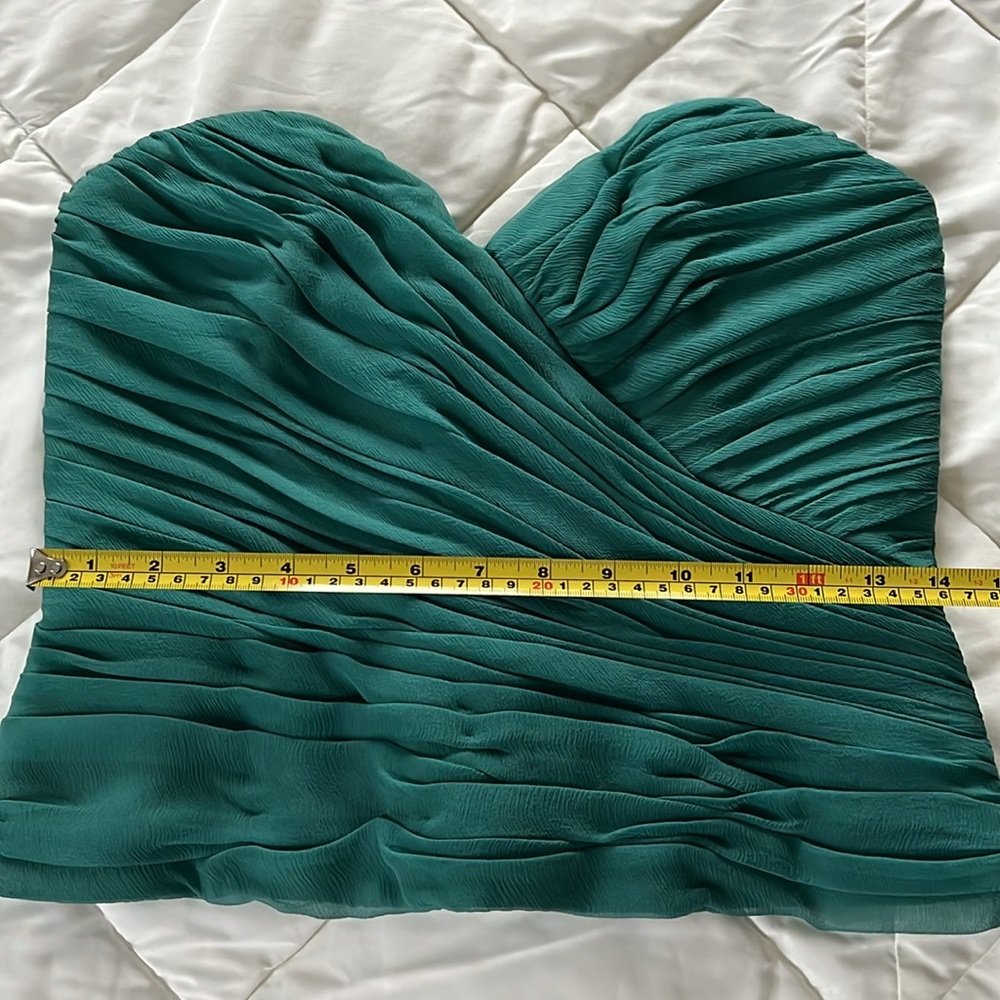 Vintage Melinda Eng Designer Emerald Green Silk And Satin ShortParty Dress Siz 4 - Picture 12 of 17